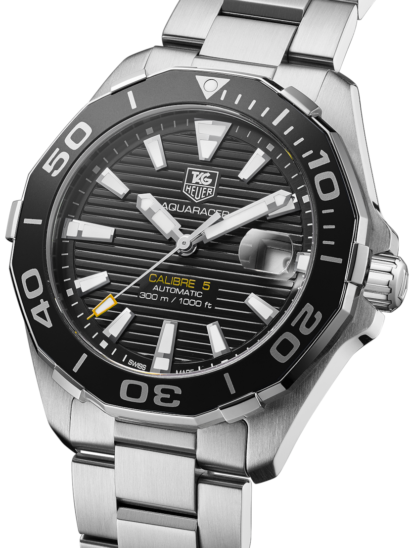 Tag Heuer Aquaracer Automatic 41mm Black Dial Silver Steel Strap Watch for Men - WAY211A.BA0928 Watches Tag Heuer   