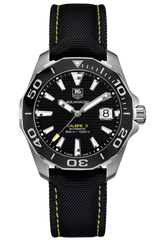 Tag Heuer Aquaracer Calibre 5 Automatic 41mm Black Dial Black Nylon Strap Watch for Men - WAY211A.FC6362 Watches Tag Heuer   