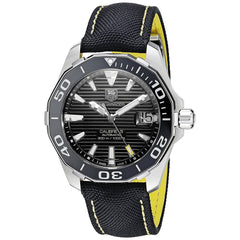 Tag Heuer Aquaracer Calibre 5 Automatic 41mm Black Dial Black Nylon Strap Watch for Men - WAY211A.FC6362 Watches Tag Heuer   