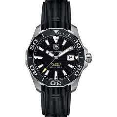 Tag Heuer Aquaracer Calibre 5 Automatic 41mm Black Dial Black Rubber Strap Watch for Men -  WAY211A.FT6151 Watches Tag Heuer   