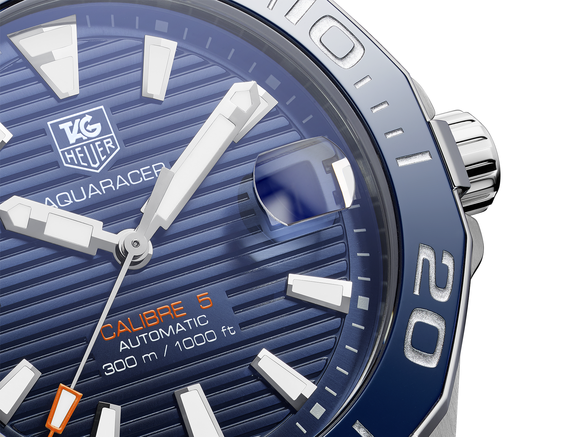 Tag Heuer Aquaracer Calibre 5 Blue Dial Silver Steel Strap Watch for Men - WAY211C.BA0928 Watches Tag Heuer   