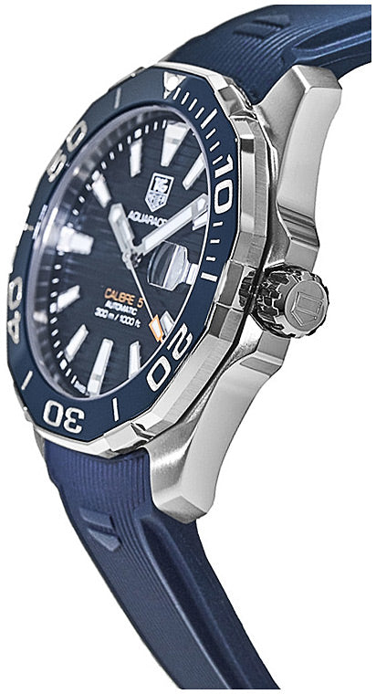 Tag Heuer Aquaracer Calibre 5 Blue Dial Blue Silicone Strap Watch for Men -  WAY211C.FT6155 Watches Tag Heuer   