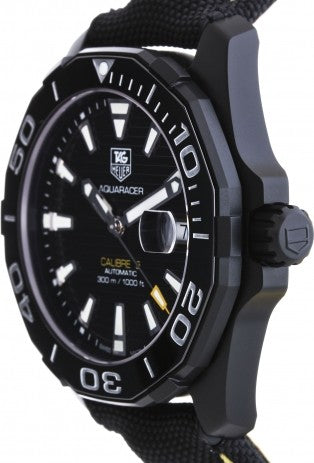 Tag Heuer Aquaracer Calibre 5 Automatic 41mm Black Dial Black Nylon Strap Watch for Men - WAY218A.FC6362 Watches Tag Heuer   