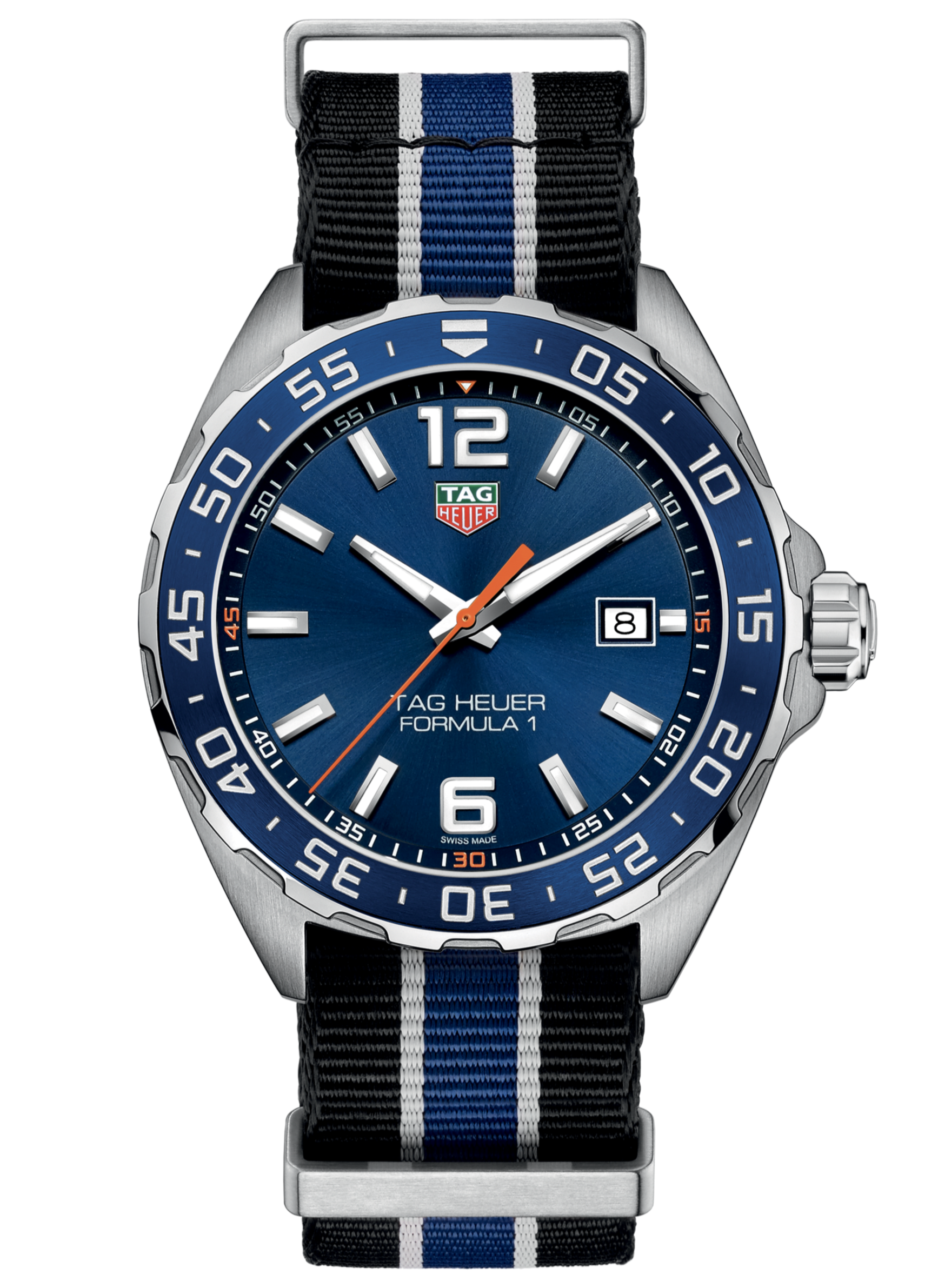 Tag Heuer Formula 1 Quartz 43mm Blue Dial Two Tone NATO Strap Watch for Men - WAZ1010.FC8197 Watches Tag Heuer   