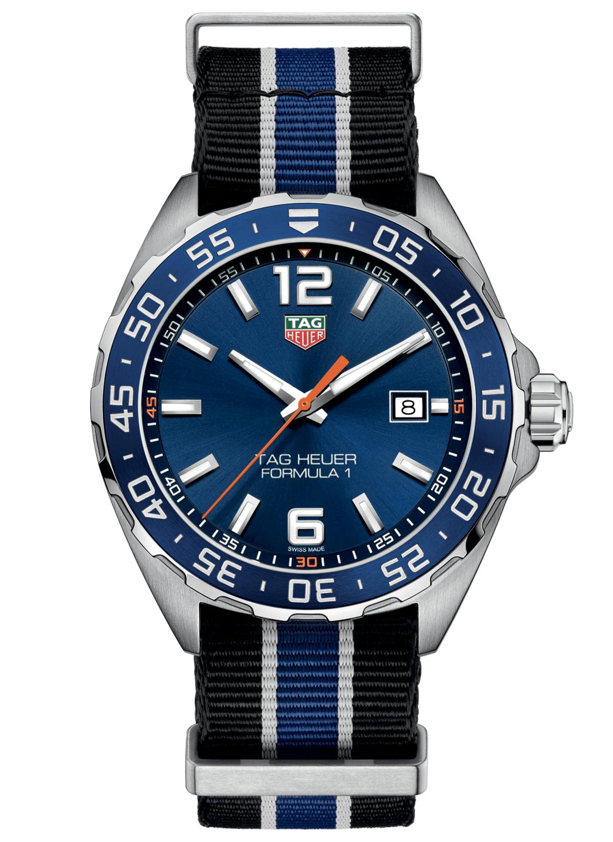 Tag Heuer Formula 1 Quartz 43mm Blue Dial Two Tone NATO Strap Watch for Men - WAZ1010.FC8197 Watches Tag Heuer   