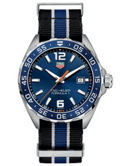 Tag Heuer Formula 1 Quartz 43mm Blue Dial Two Tone NATO Strap Watch for Men - WAZ1010.FC8197 Watches Tag Heuer   