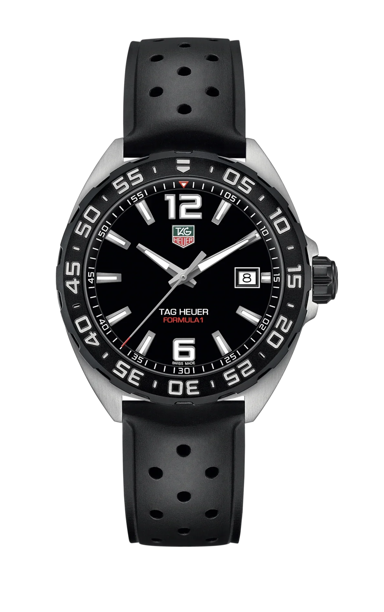 Tag Heuer Formula 1 Quartz 41mm Black Dial Black Rubber Strap Watch for Men - WAZ1110.FT8023 Watches Tag Heuer   