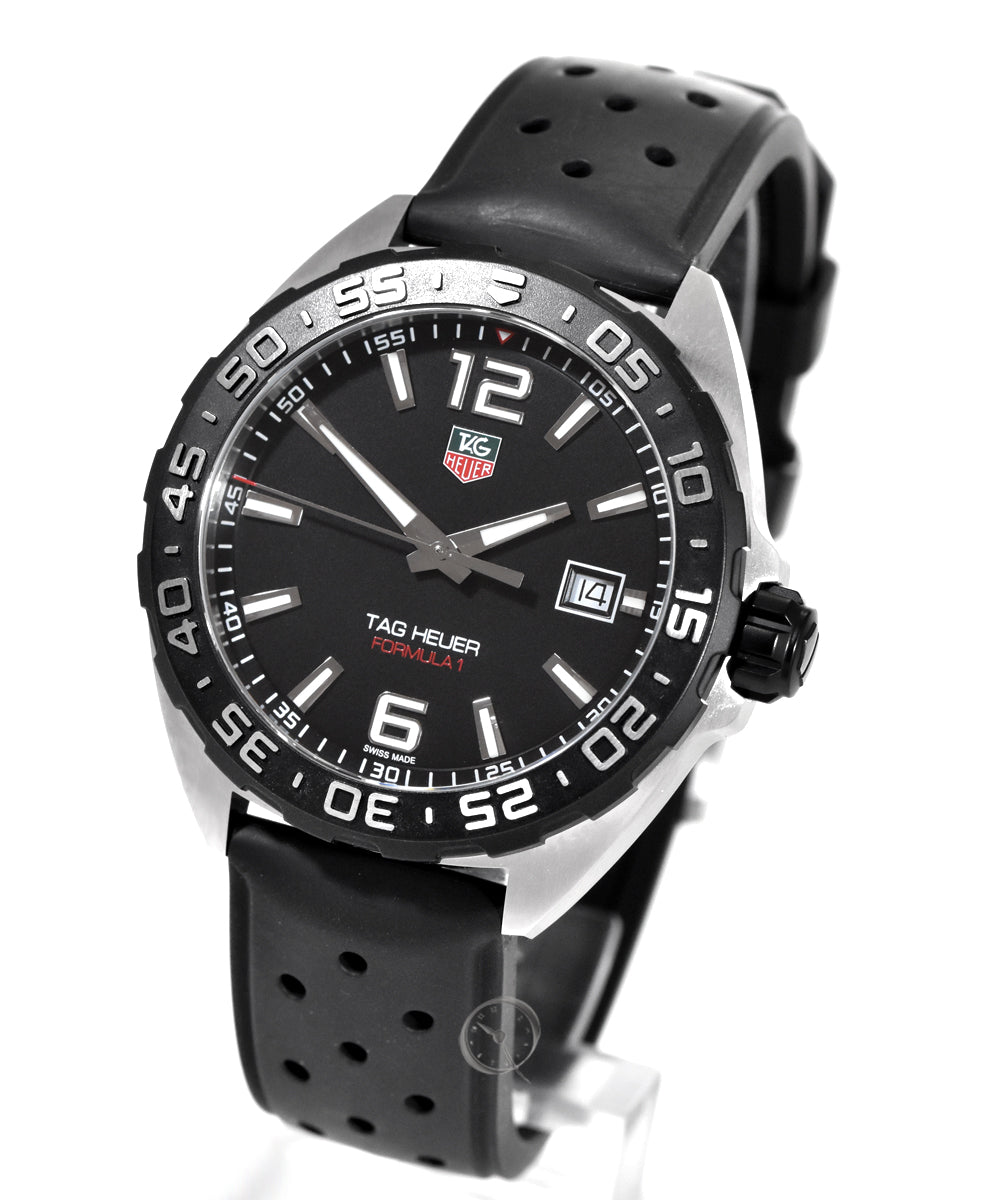 Tag Heuer Formula 1 Quartz 41mm Black Dial Black Rubber Strap Watch for Men - WAZ1110.FT8023 Watches Tag Heuer   