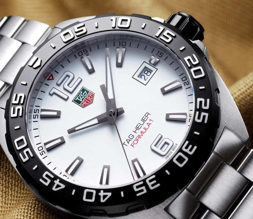 Tag Heuer Formula 1 Quartz 41mm White Dial Silver Steel Strap Watch for Men - WAZ1111.BA0875 Watches Tag Heuer   