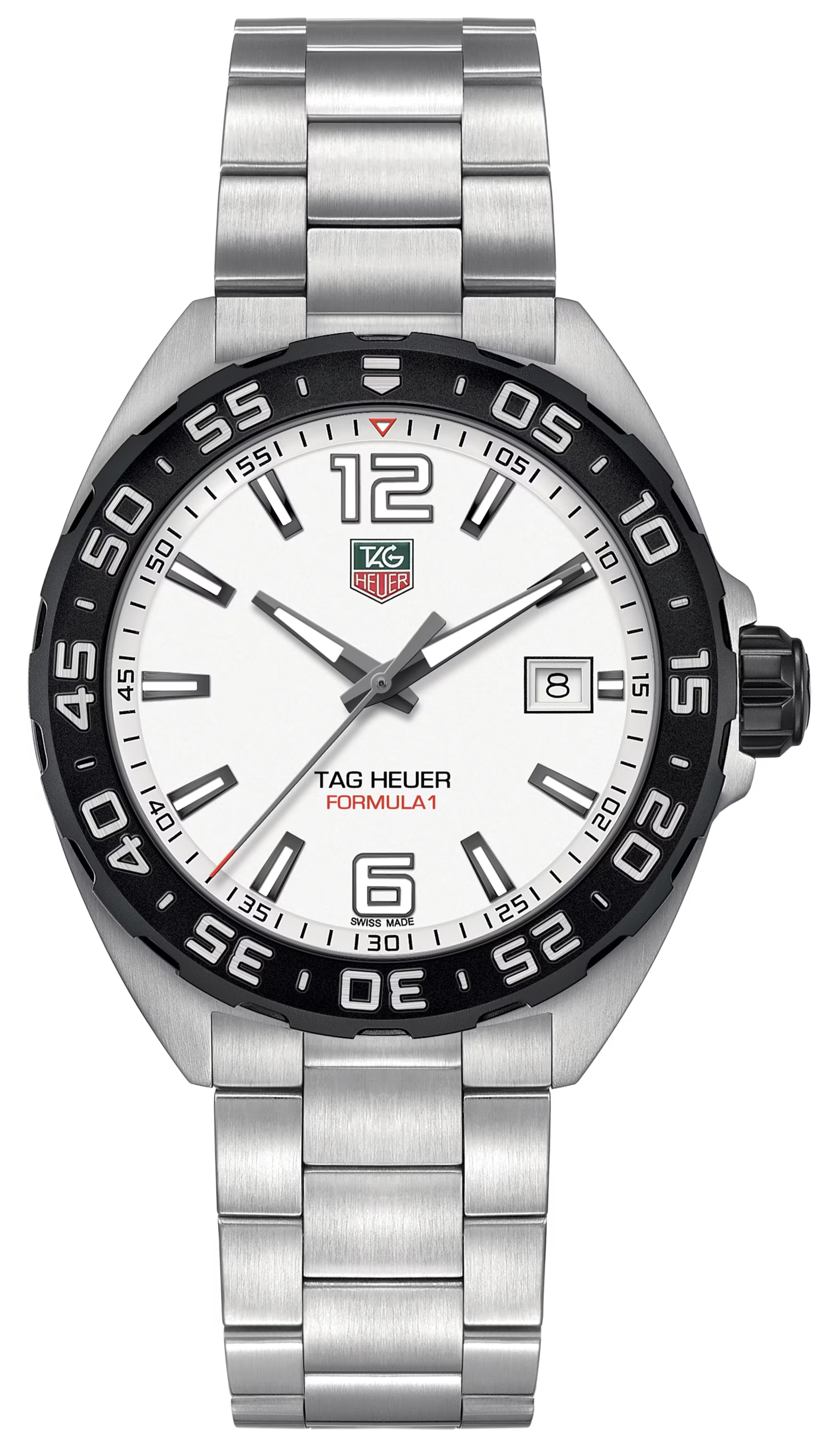 Tag Heuer Formula 1 Quartz 41mm White Dial Silver Steel Strap Watch for Men - WAZ1111.BA0875 Watches Tag Heuer   