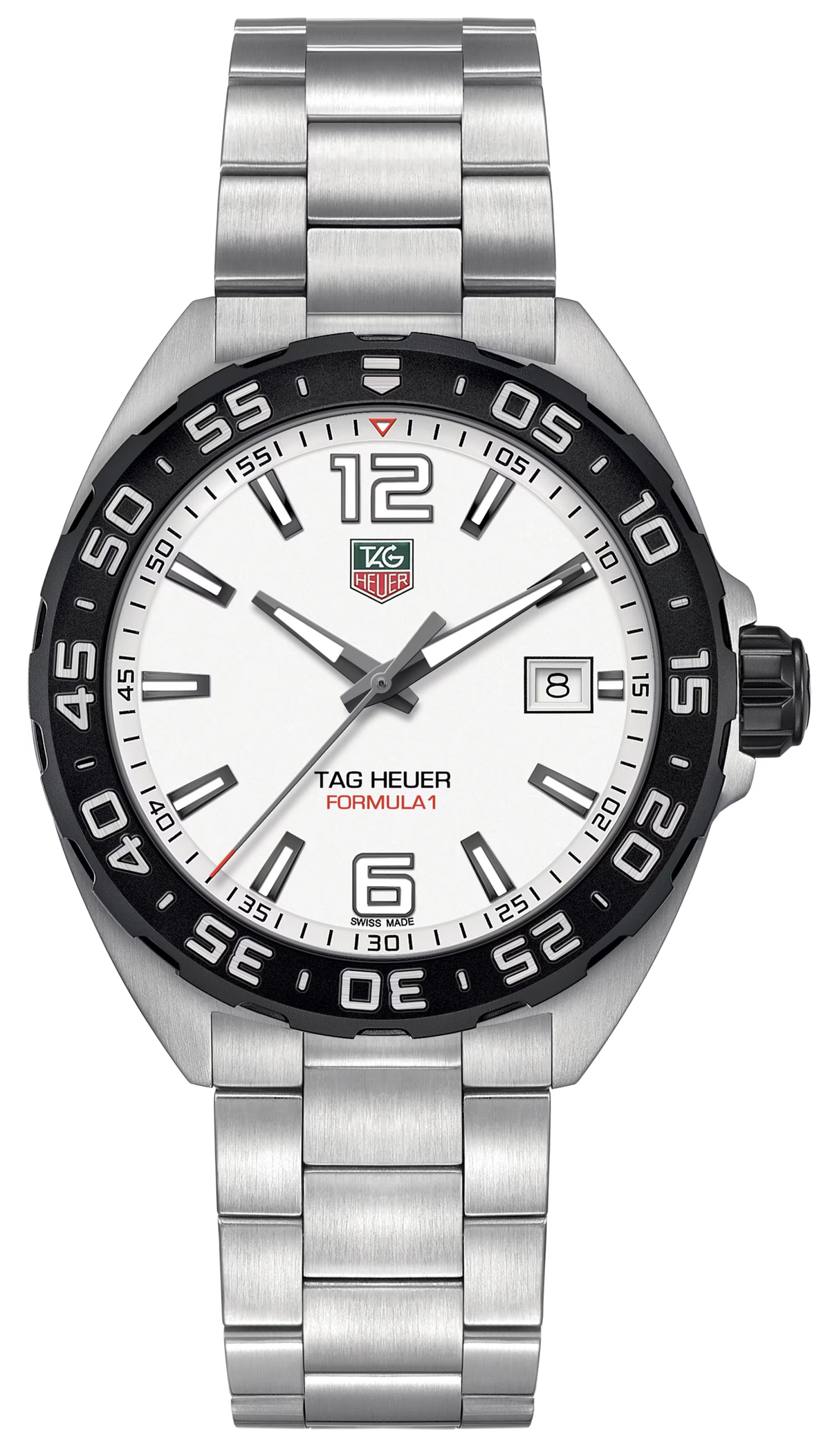 Tag Heuer Formula 1 Quartz 41mm White Dial Silver Steel Strap Watch for Men - WAZ1111.BA0875 Watches Tag Heuer   