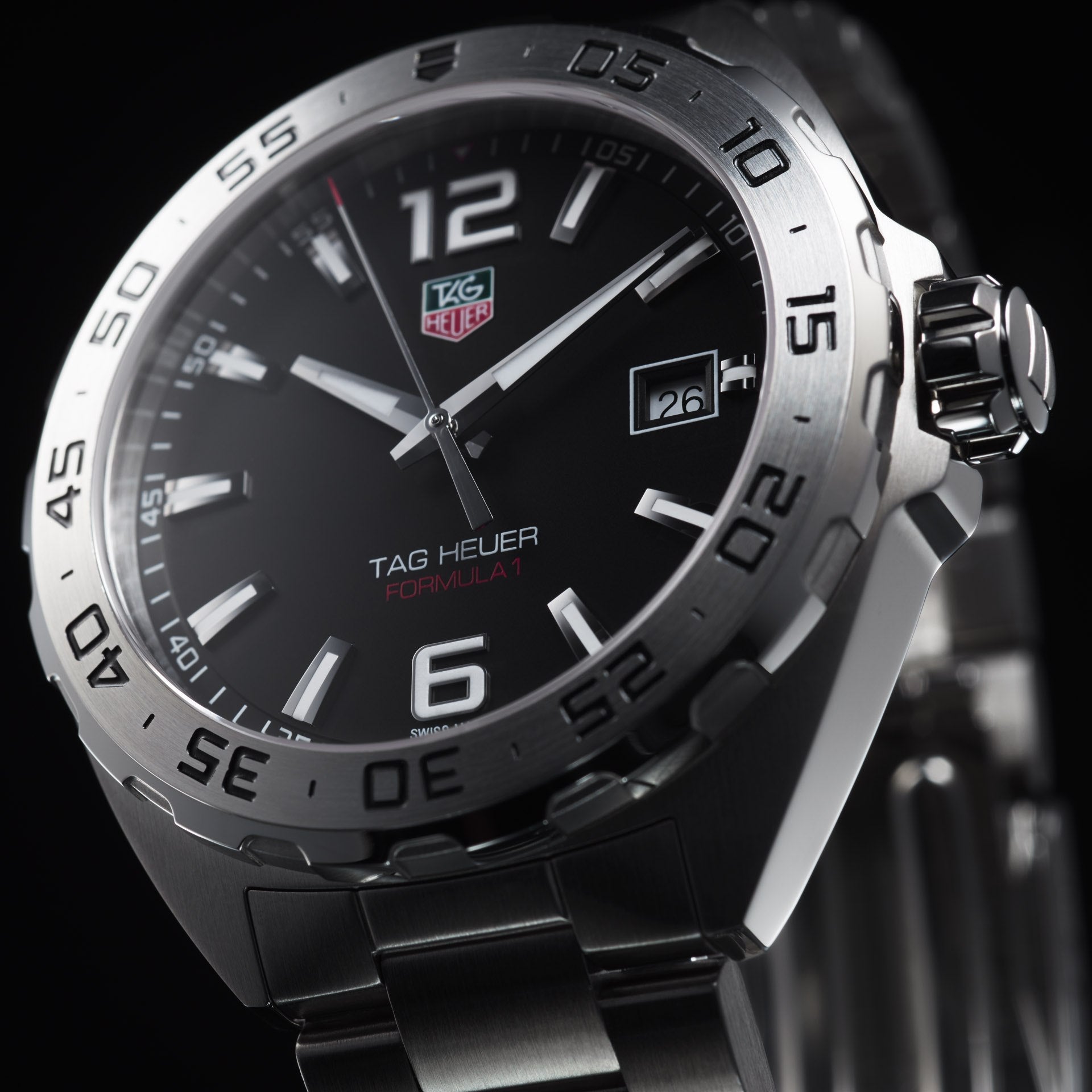 Tag Heuer Formula 1 Stainless Steel 41mm Black Dial Silver Steel Strap Watch for Men - WAZ1112.BA0875 Watches Tag Heuer   