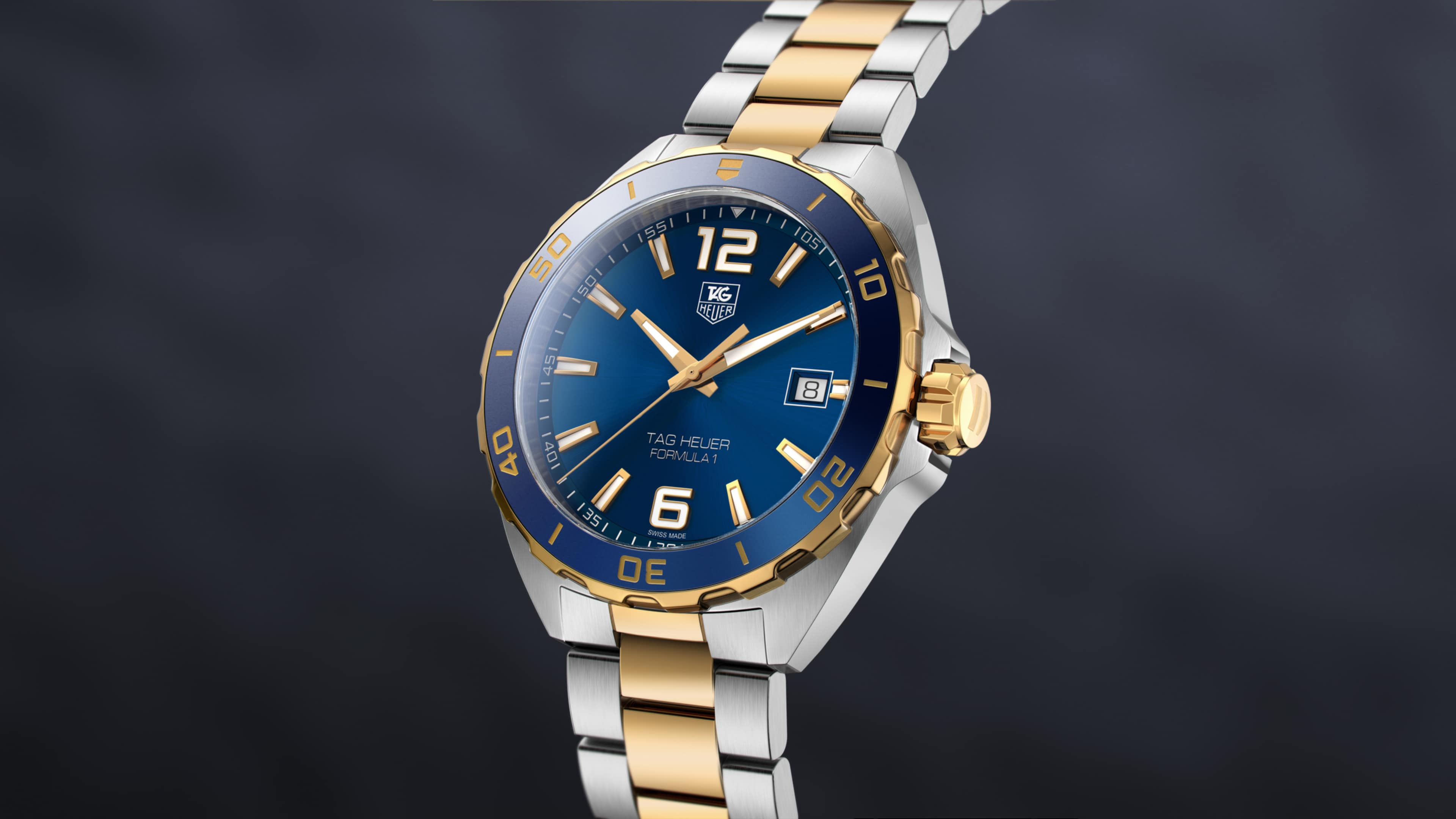 Tag Heuer Formula 1 Analog Quartz 41mm Blue Dial Two Tone Steel Strap Watch for Men - WAZ1120.BB0879 Watches Tag Heuer   