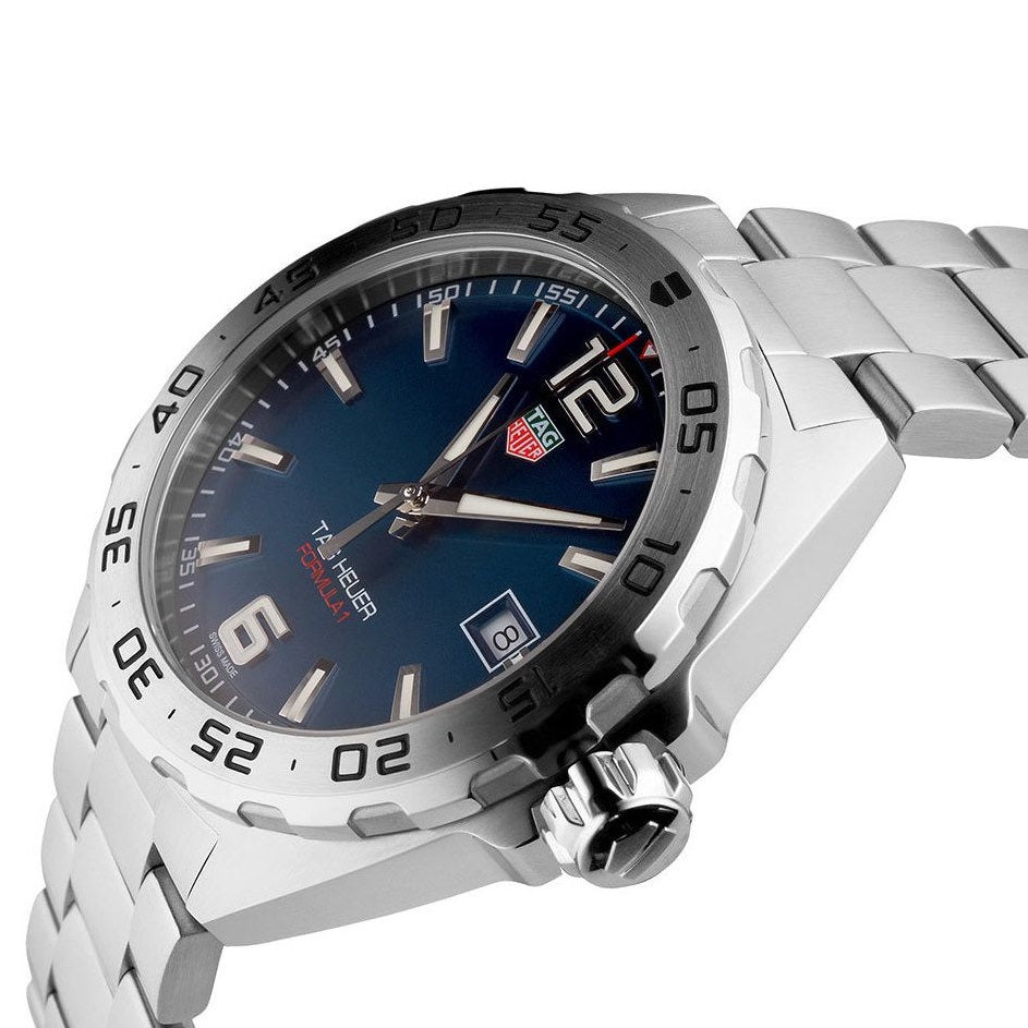 Tag Heuer Formula 1 Stainless Steel 41mm Blue Dial Silver Steel Strap Watch for Men - WAZ1118.BA0875 Watches Tag Heuer   