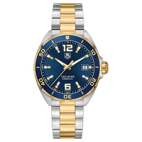 Tag Heuer Formula 1 Analog Quartz 41mm Blue Dial Two Tone Steel Strap Watch for Men - WAZ1120.BB0879 Watches Tag Heuer   