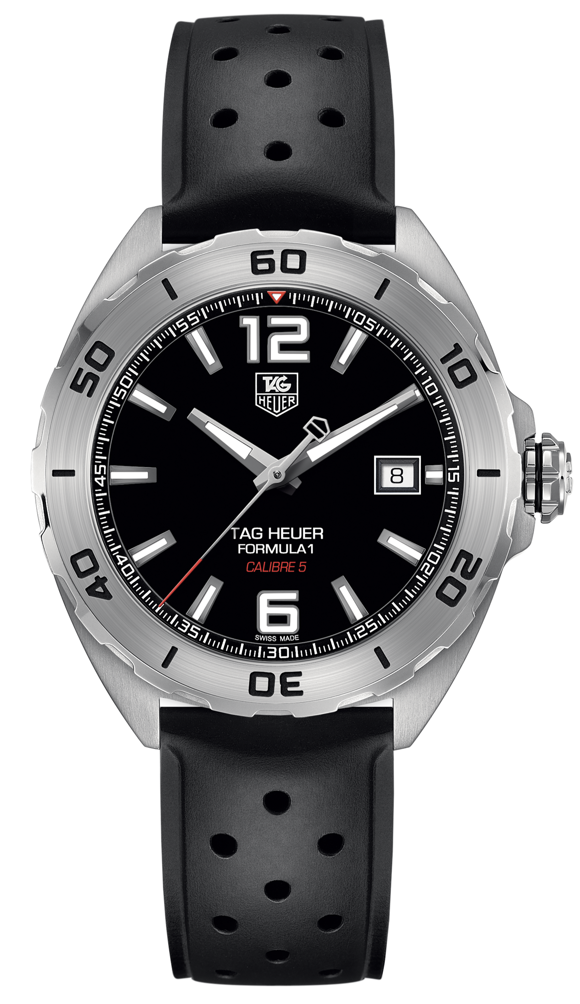 Tag Heuer Formula 1 Automatic 41mm Black Dial Black Rubber Strap Watch for Men - WAZ2113.FT8023 Watches Tag Heuer   