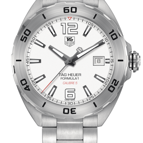 Tag Heuer Formula 1 Calibre 5 Automatic White Dial Silver Steel Strap Watch for Men - WAZ2114.BA0875 Watches Tag Heuer   