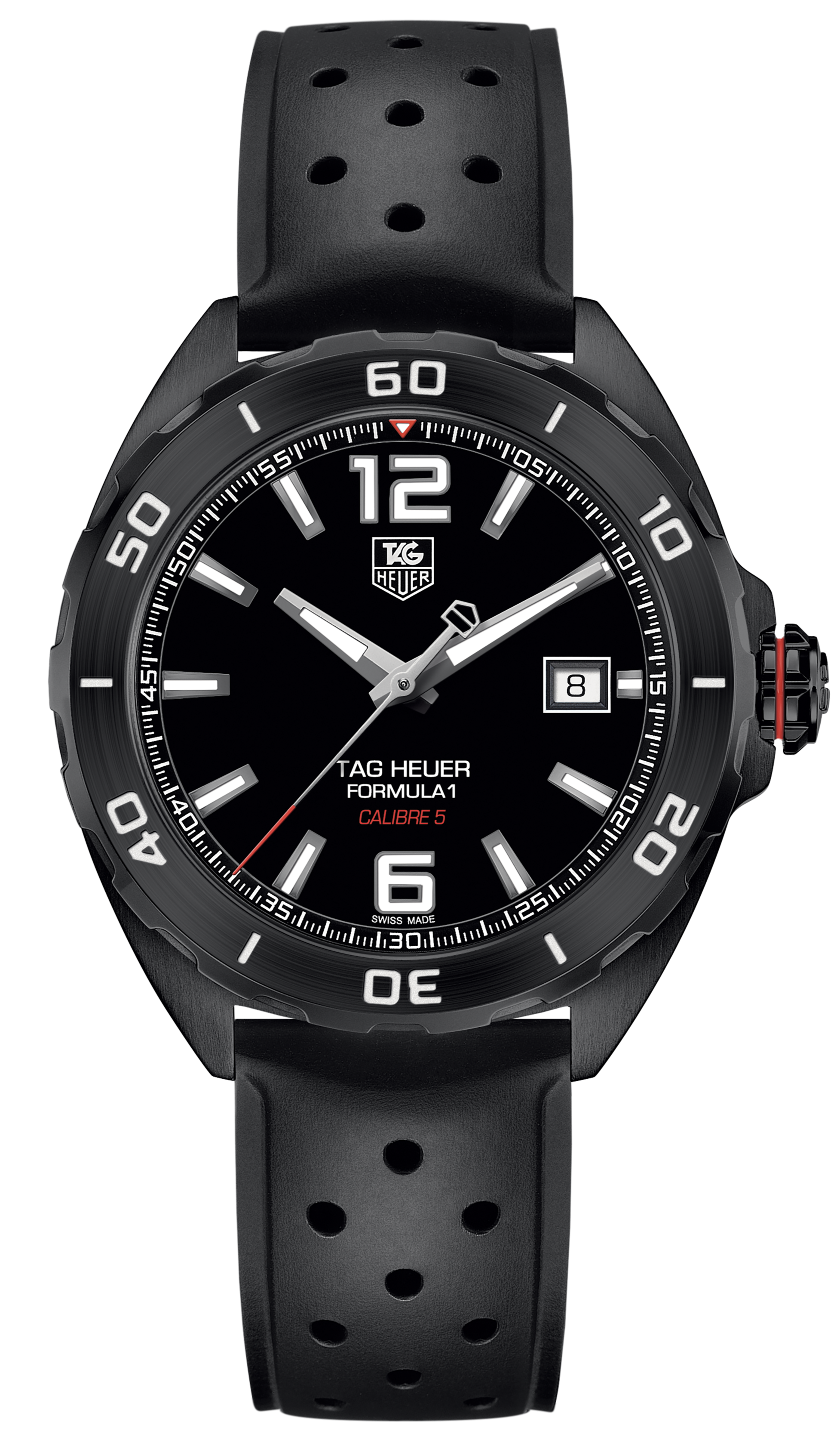 Tag Heuer Formula 1 Automatic 41mm Black Dial Black Rubber Strap Watch for Men - WAZ2115.FT8023 Watches Tag Heuer   