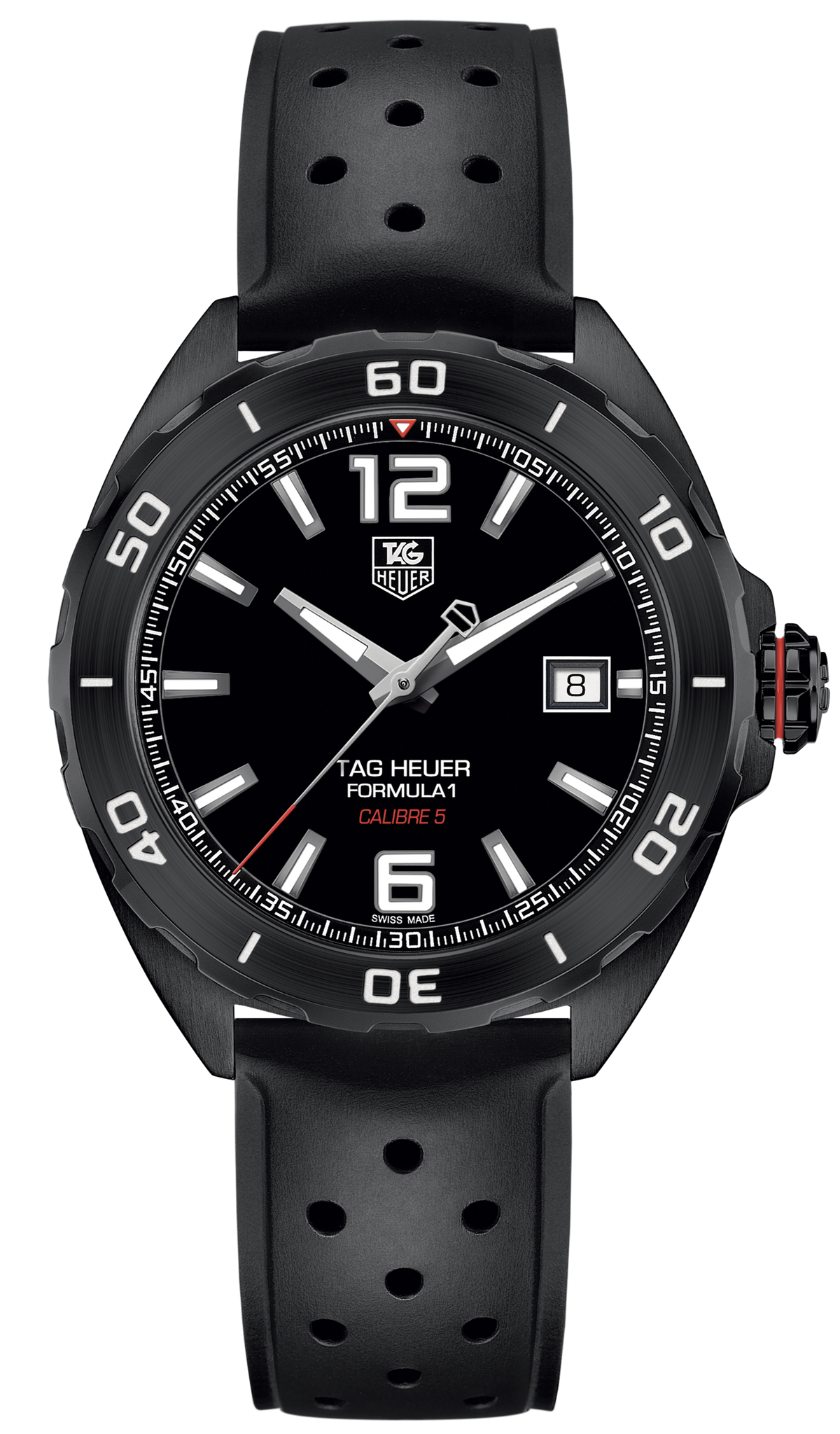 Tag Heuer Formula 1 Automatic 41mm Black Dial Black Rubber Strap Watch for Men - WAZ2115.FT8023 Watches Tag Heuer   