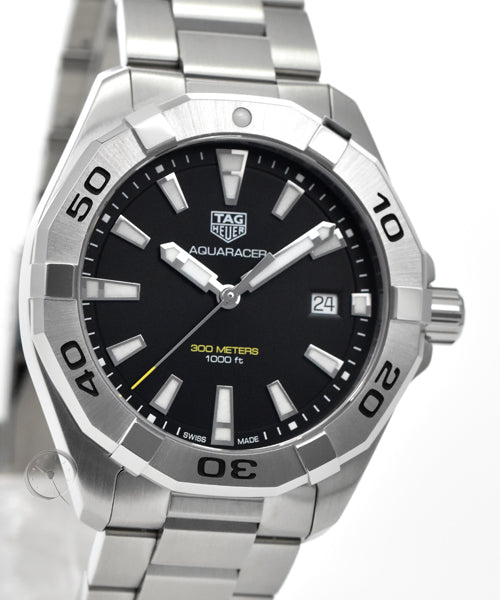 Tag Heuer Aquaracer Black Dial Silver Steel Strap Watch for Men - WBD1110.BA0928 Watches Tag Heuer   