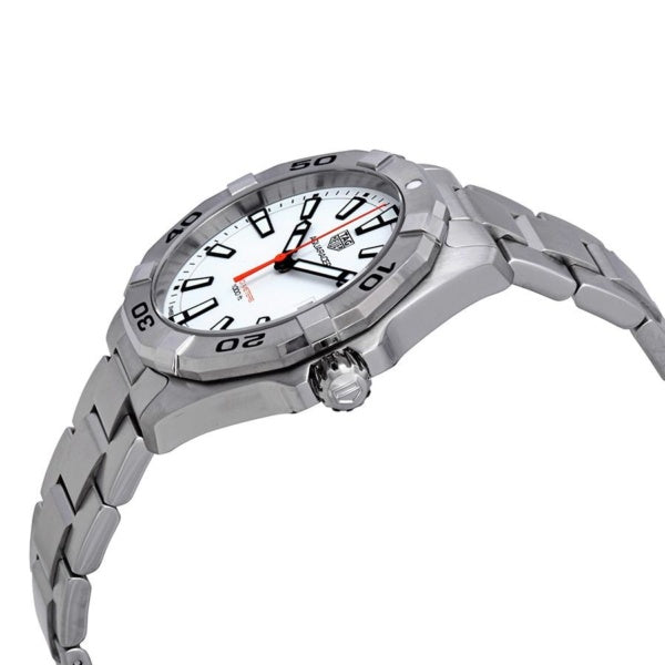 Tag Heuer Aquaracer Quartz 41mm White Dial Silver Steel Strap Watch for Men - WBD1111.BA0928 Watches Tag Heuer   