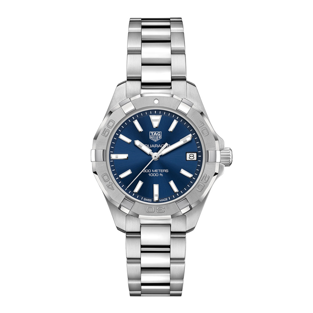 Tag Heuer Aquaracer Quartz 32mm Blue Dial Silver Steel Strap Watch for Women - WBD1312.BA0740 Watches Tag Heuer   