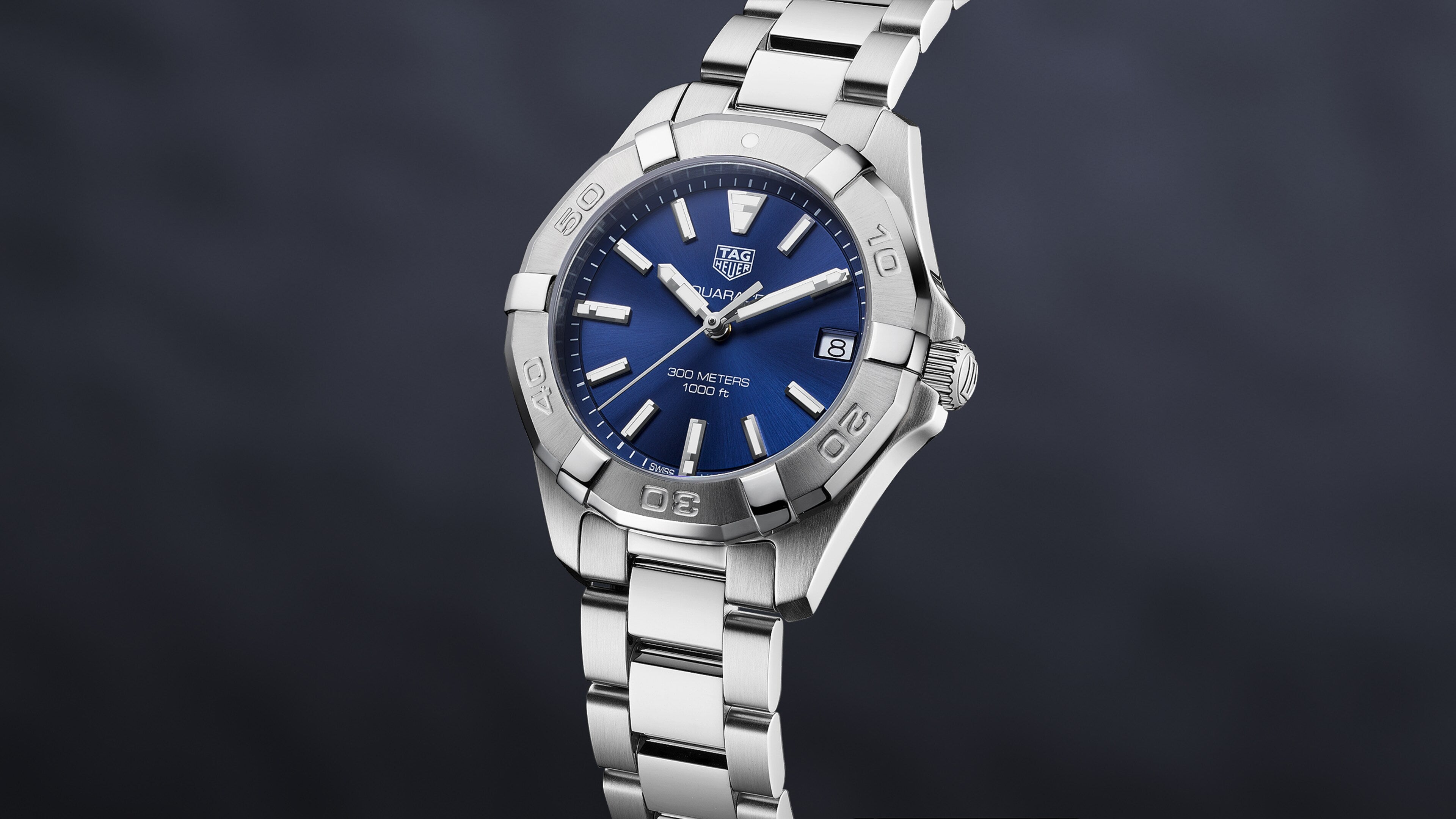 Tag Heuer Aquaracer Quartz 32mm Blue Dial Silver Steel Strap Watch for Women - WBD1312.BA0740 Watches Tag Heuer   