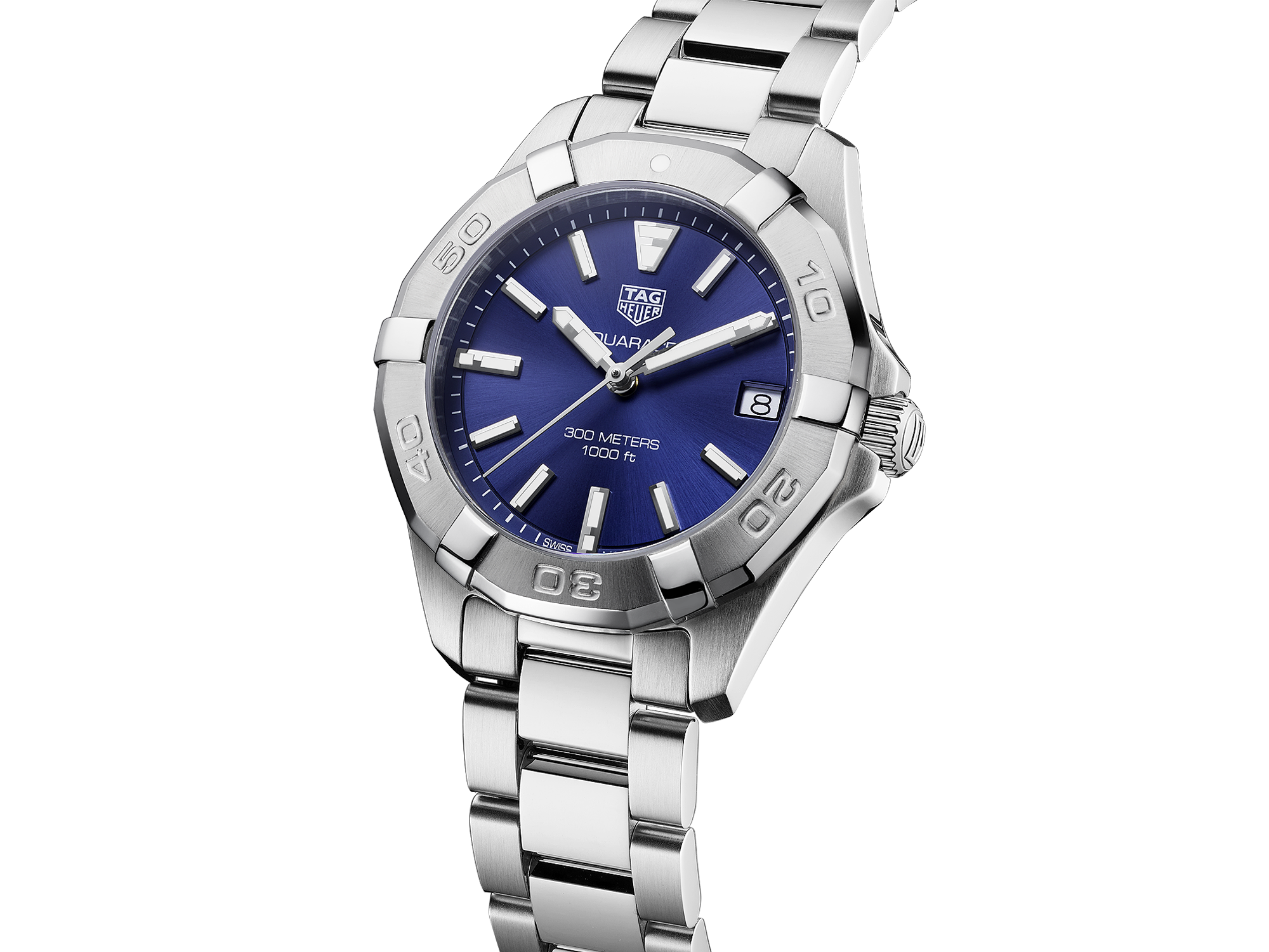 Tag Heuer Aquaracer Quartz 32mm Blue Dial Silver Steel Strap Watch for Women - WBD1312.BA0740 Watches Tag Heuer   