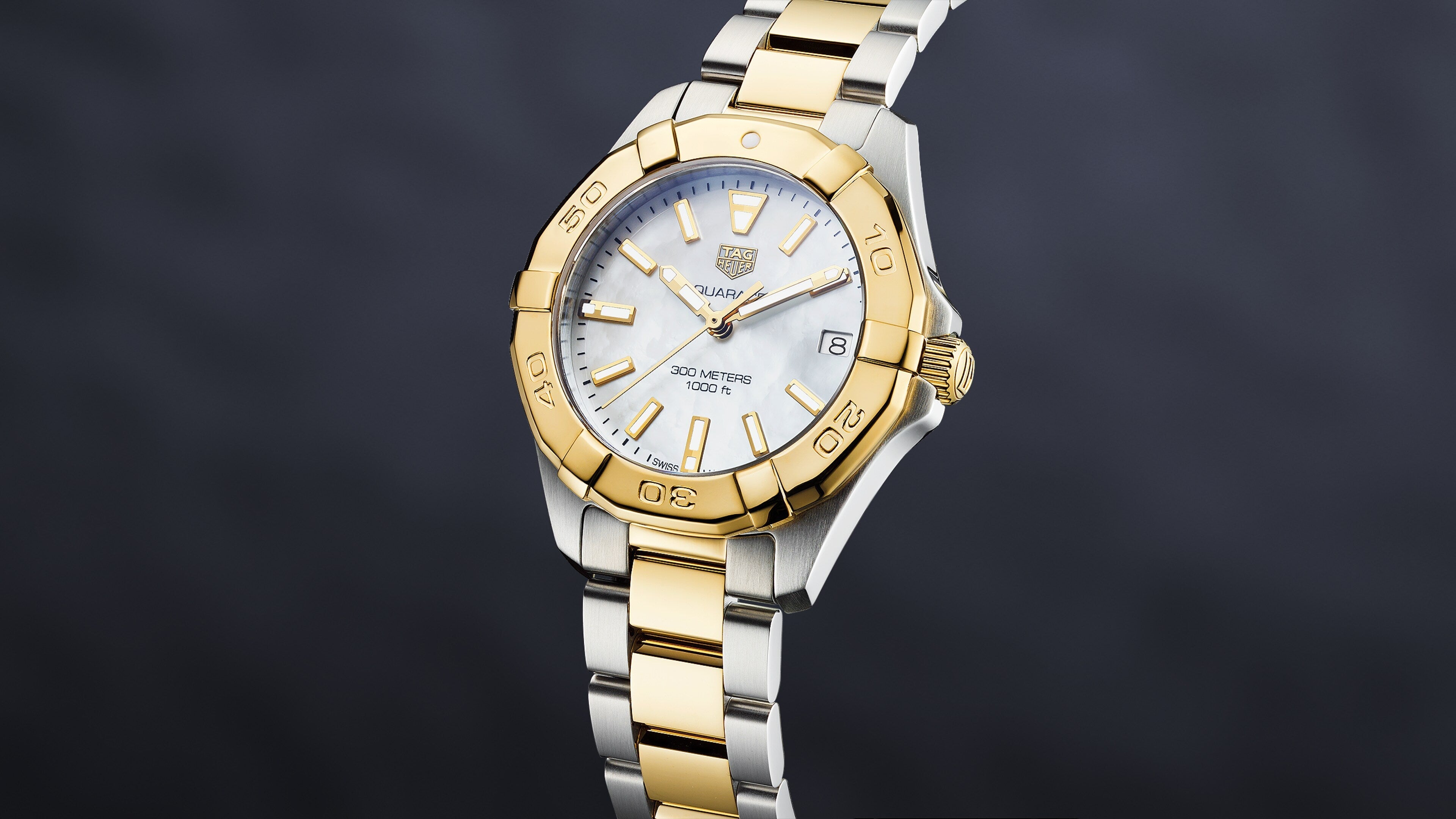 Tag Heuer Aquaracer Mother of Pearl Dial Two Tone Steel Strap Watch for Women - WBD1320.BB0320 Watches Tag Heuer   