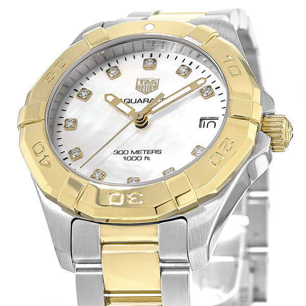 Tag Heuer Aquaracer Quartz 32mm White Mother of Pearl Dial Two Tone Steel Strap Watch for Women - WBD1322.BB0320 Watches Tag Heuer   