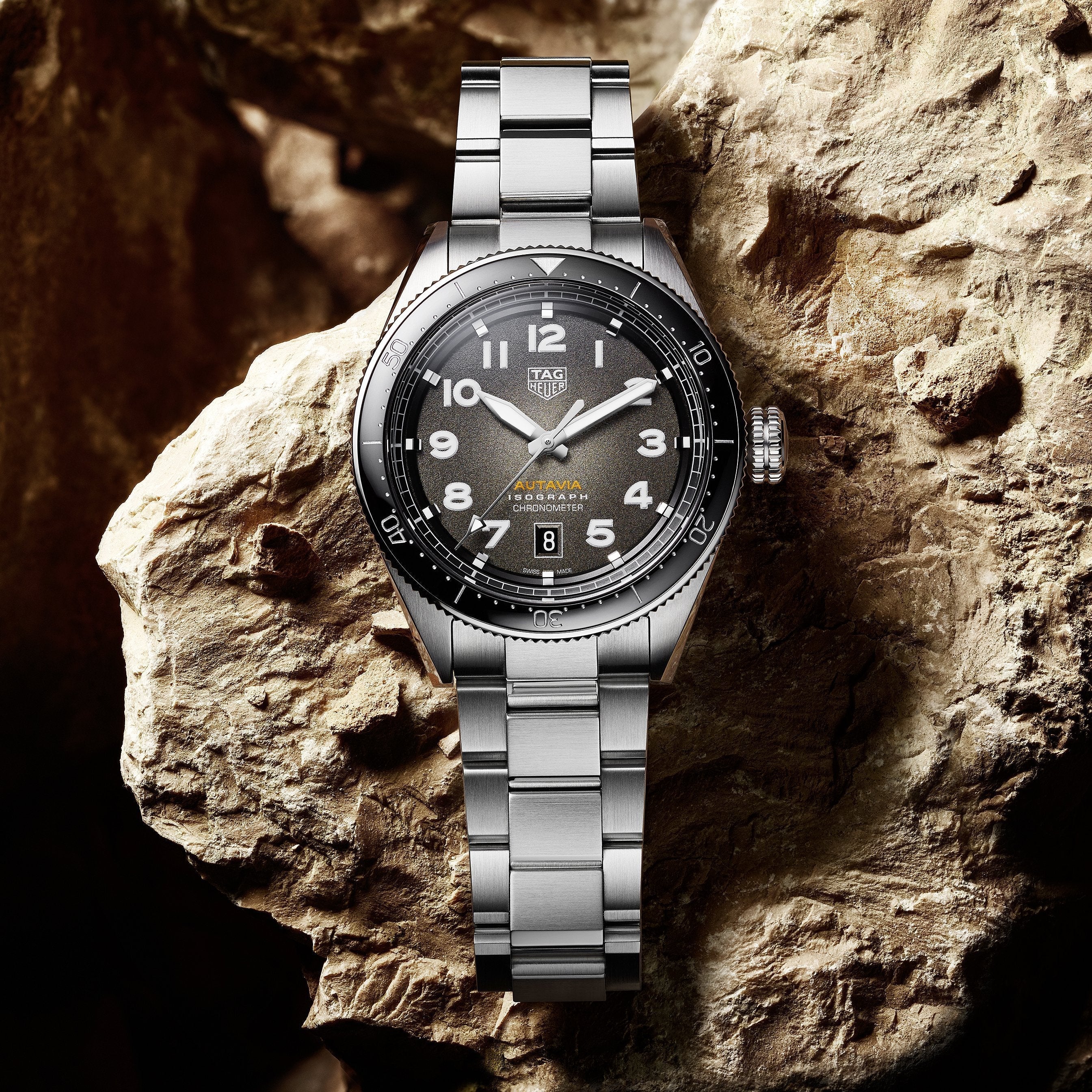 Tag Heuer Autavia Automatic 42mm Grey Dial Silver Stainless Steel Watch for Men - WBE5114.EB0173 Watches Tag Heuer   