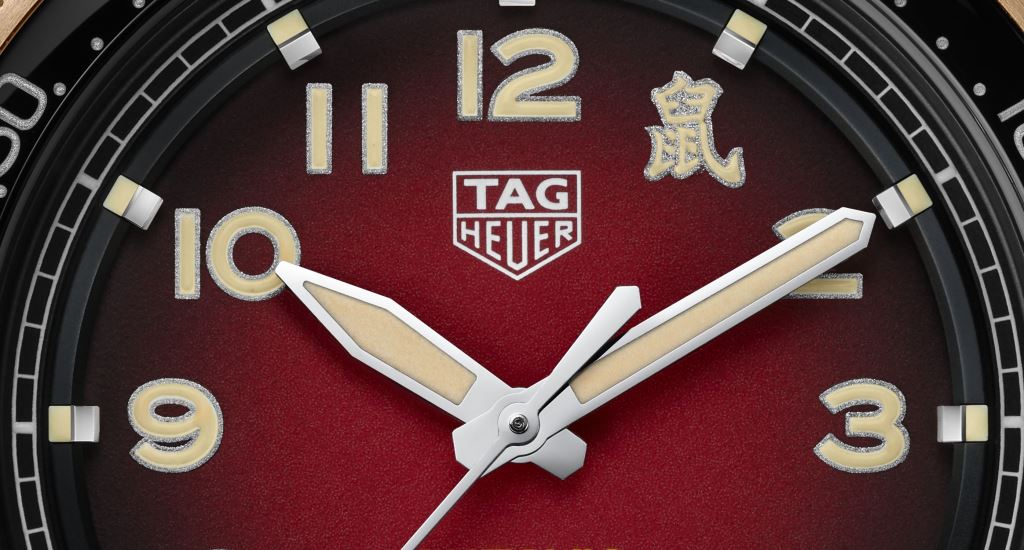 Tag Heuer Autavia Calibre 5 Chinese New Year Maroon Dial Maroon Leather Strap Watch for Men - WBE5193.FC8300 Watches Tag Heuer   