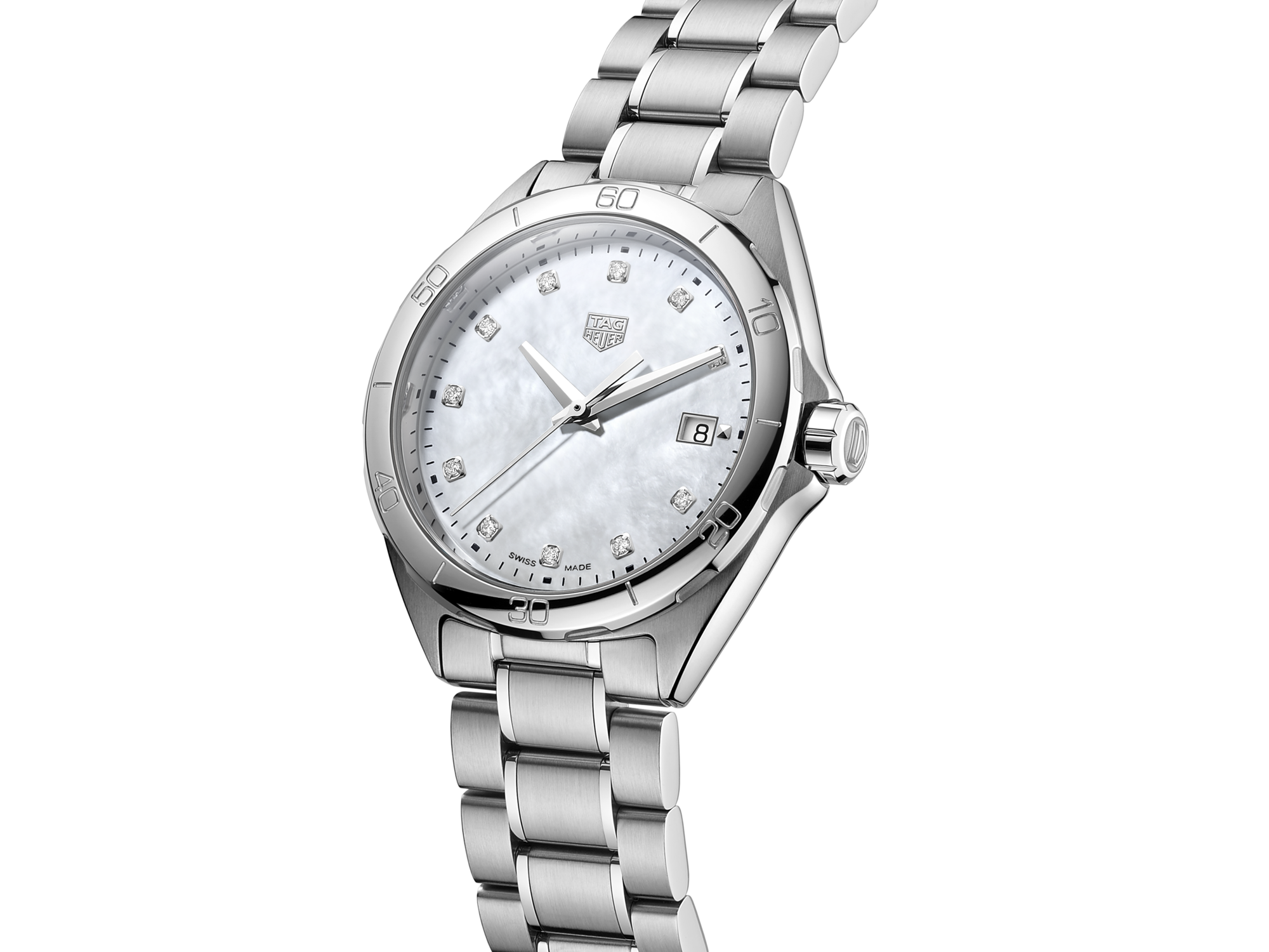 Tag Heuer Formula 1 White Mother of Pearl Dial Silver Steel Strap Watch for Women - WBJ1319.BA0666 Watches Tag Heuer   