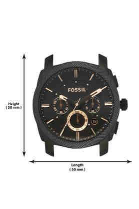 Fossil Machine Chronograph Black Dial Black Steel Strap Watch for Men - FS4682 Watches Fossil   