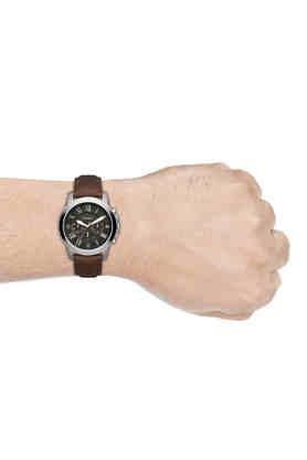 Fossil Grant Chronograph Black Dial Brown Leather Strap Watch for Men - FS4813 Watches Fossil   