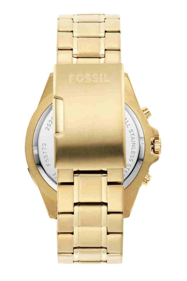 Fossil Garrett Chronograph Gold Dial Gold Steel Strap Watch for Men - FS5772 Watches Fossil   