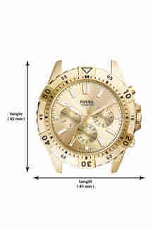 Fossil Garrett Chronograph Gold Dial Gold Steel Strap Watch for Men - FS5772 Watches Fossil   