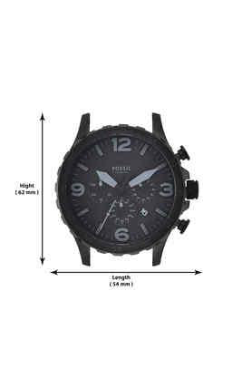 Fossil Nate Chronograph Black Dial Black Steel Strap Watch for Men - JR1401 Watches Fossil   