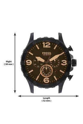 Fossil Nate Chronograph Brown Dial Brown Leather Strap Watch for Men - JR1487 Watches Fossil   