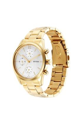 Fossil Townsman Chronograph White Dial Gold Steel Strap Watch for Men - FS5348 Watches Fossil   