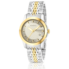 Gucci G Timeless Silver Dial Two Tone Steel Strap Watch For Women - YA126511 Watches Gucci   