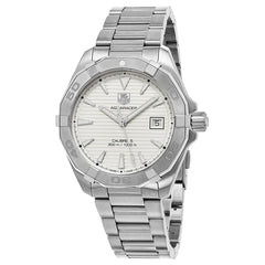 Tag Heuer Aquaracer Automatic 41mm White Dial Silver Steel Strap Watch for Men - WAY2111.BA0928 Watches Tag Heuer   