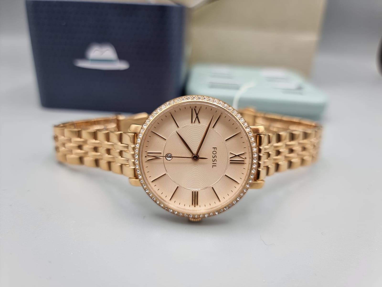 Fossil Jacqueline Rose Gold Dial Rose Gold Steel Strap Watch for Women - ES3632 Watches Fossil   