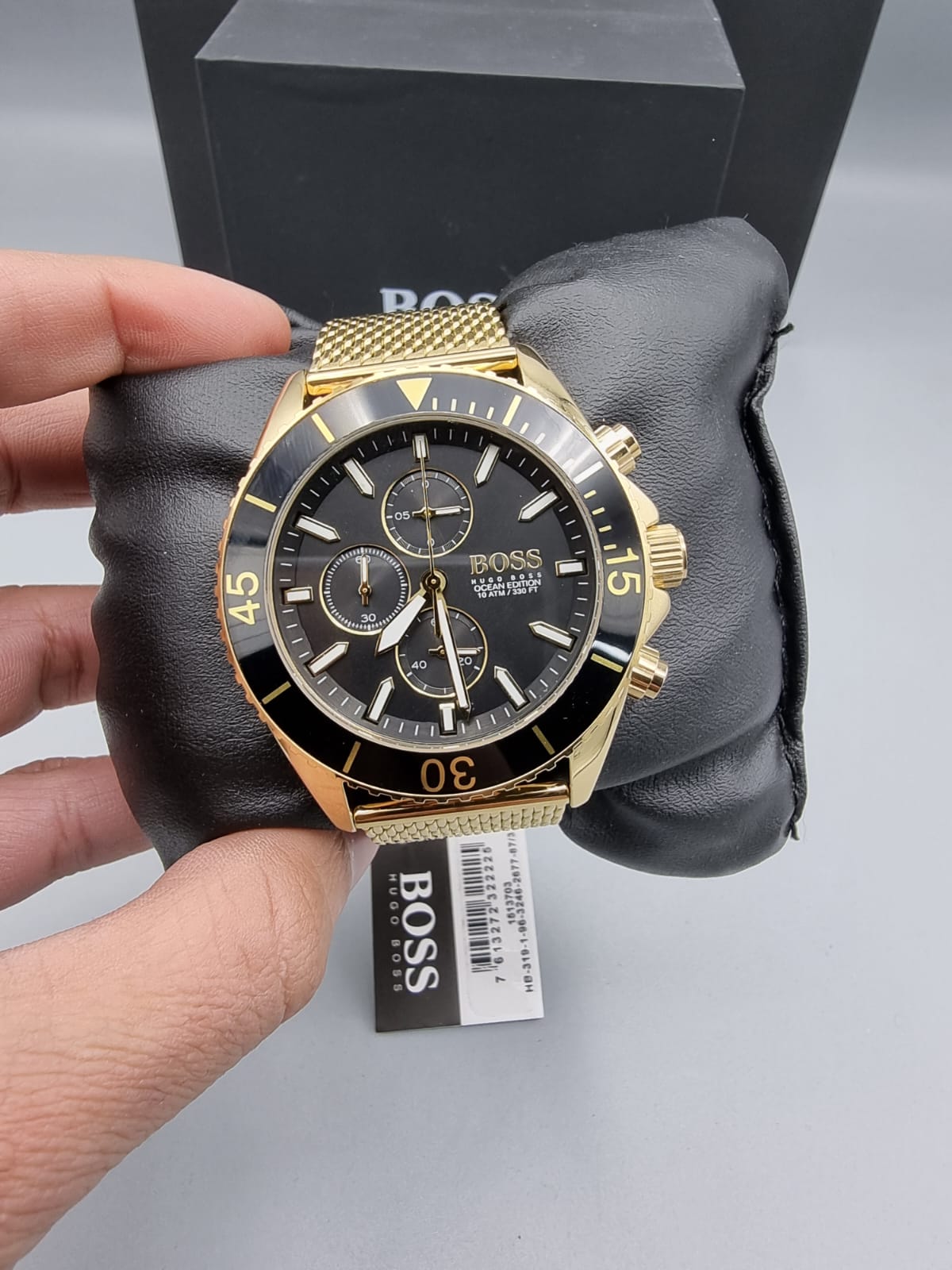 Hugo Boss Ocean Edition Black Dial Two Tone Steel Strap Watch for Men - 1513705 Watches Hugo Boss   