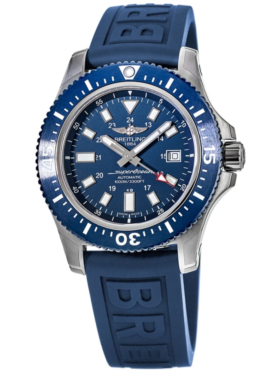 Breitling Superocean 44mm Diver Pro III Special Mariner Blue Dial Blue Rubber Strap Mens Watch - Y1739316/C959 Watches Breitling   