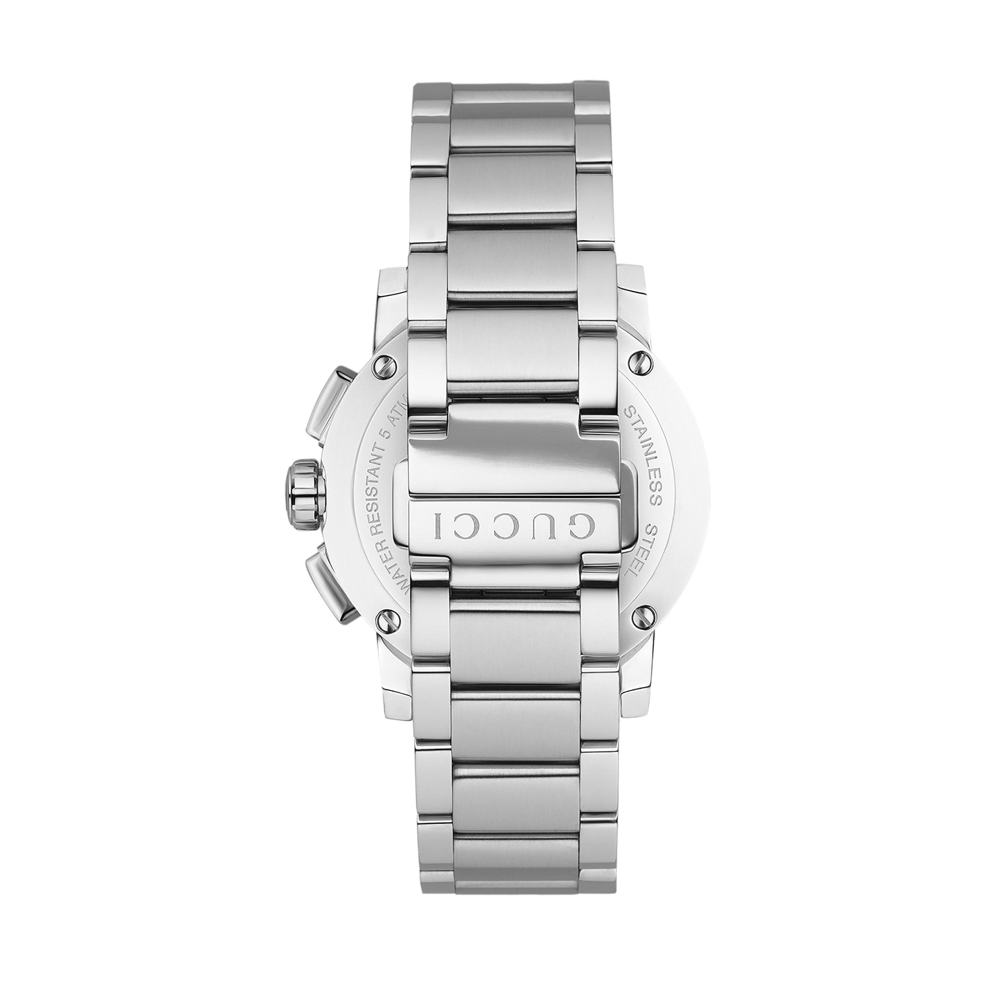 Gucci G Chrono Chronograph Silver Dial Silver Steel Strap Watch For Men - YA101201 Watches Gucci   