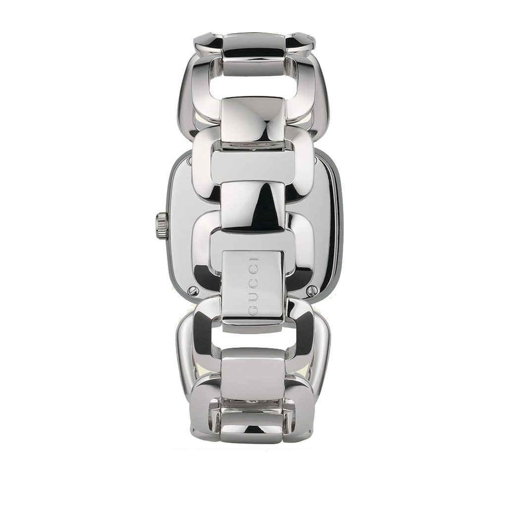 Gucci G Brown Square Brown Dial Silver Steel Strap Watch For Women - YA125402 Watches Gucci   