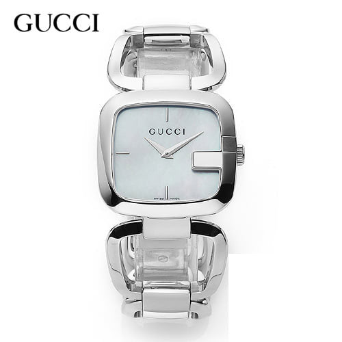 Gucci G-Class Mother of Pearl Dial Silver Steel Strap Watch For Women - YA125404 Watches Gucci   