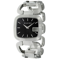 Gucci G Gucci Black Dial Silver Steel Strap Watch For Women - YA125407 Watches Gucci   