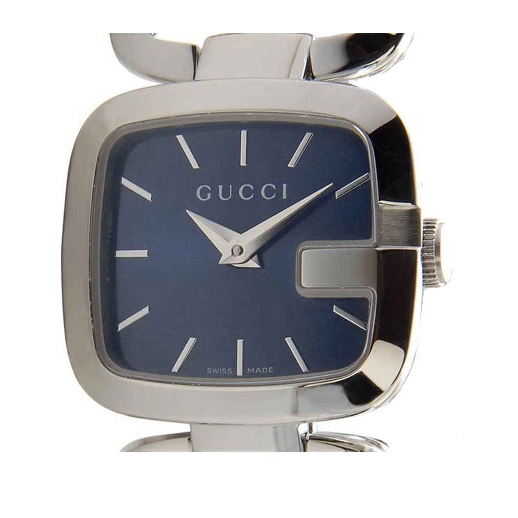 Gucci G Ladies Blue Dial Silver Steel Strap Watch For Women - YA125508 Watches Gucci   